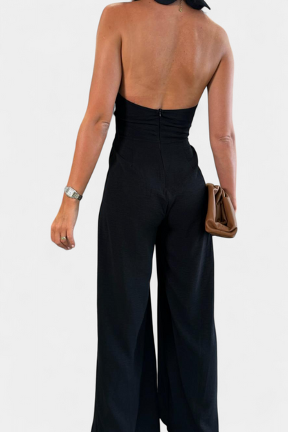 Jessica™ - Wide-Leg Backless Halter Jumpsuit