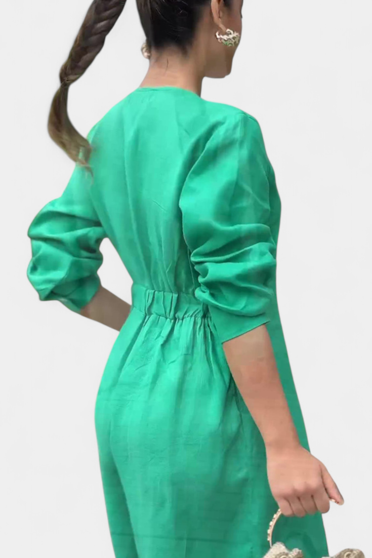 Whitney™ -  V-Neck Fluid Jumpsuit with Front Slit