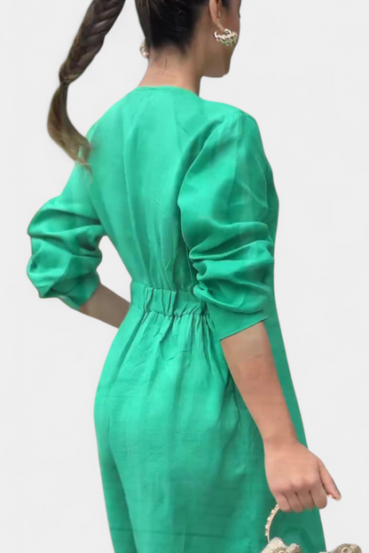 Whitney™ -  V-Neck Fluid Jumpsuit with Front Slit