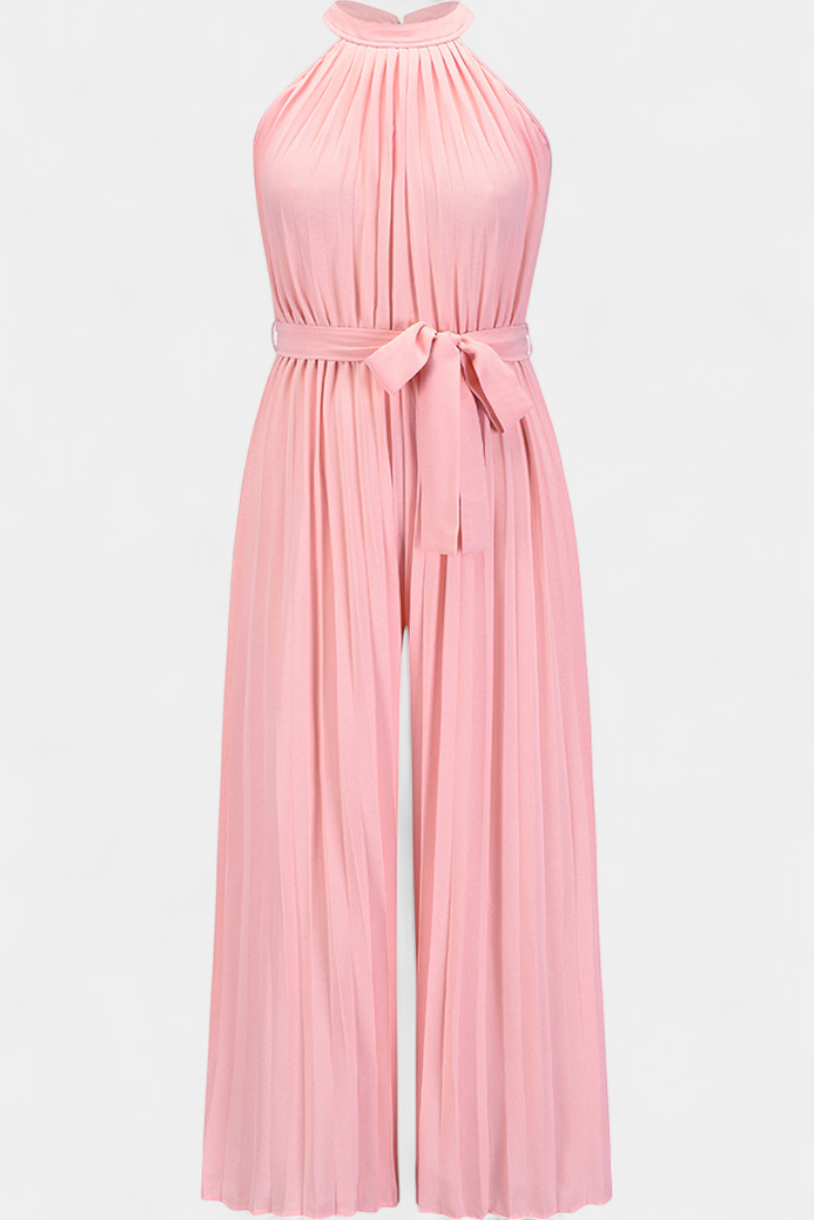 Patrizia™ -  Halter Neck Pleated Palazzo Jumpsuit