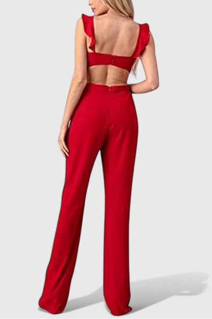 Chantal™ - Cut-Out Sleeveless Jumpsuit with Wide Leg Design