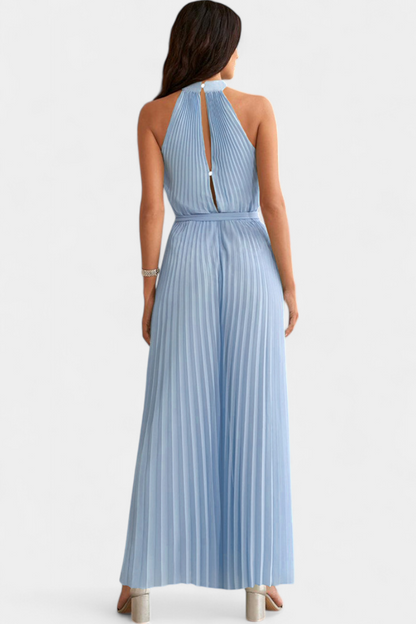 Patrizia™ -  Halter Neck Pleated Palazzo Jumpsuit