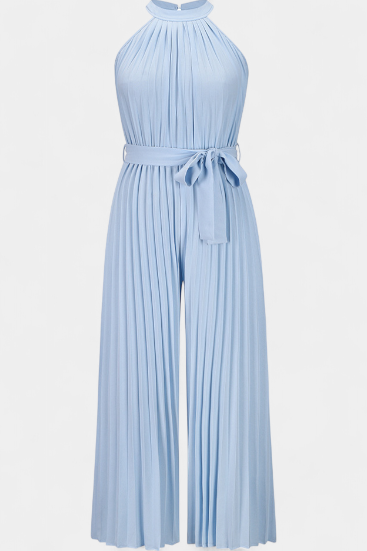 Patrizia™ -  Halter Neck Pleated Palazzo Jumpsuit