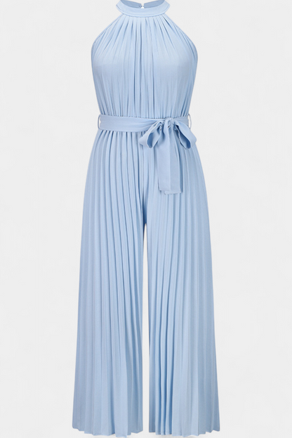 Patrizia™ -  Halter Neck Pleated Palazzo Jumpsuit
