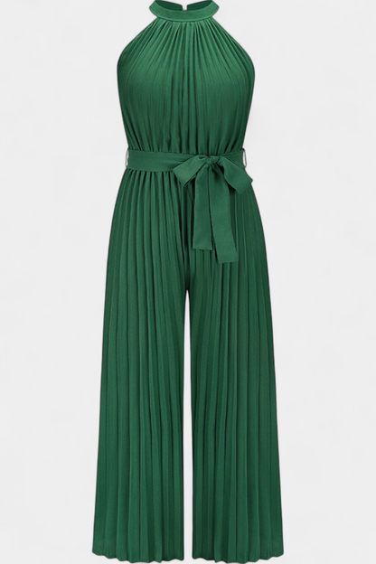 Patrizia™ -  Halter Neck Pleated Palazzo Jumpsuit
