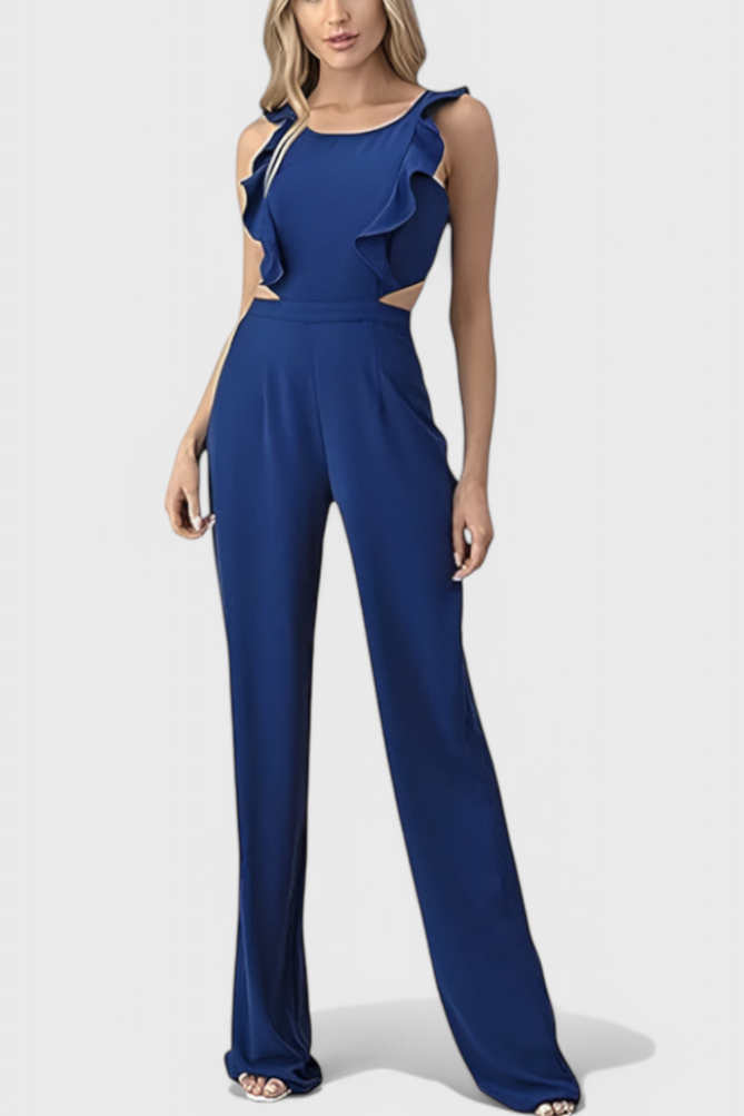 Chantal™ - Cut-Out Sleeveless Jumpsuit with Wide Leg Design