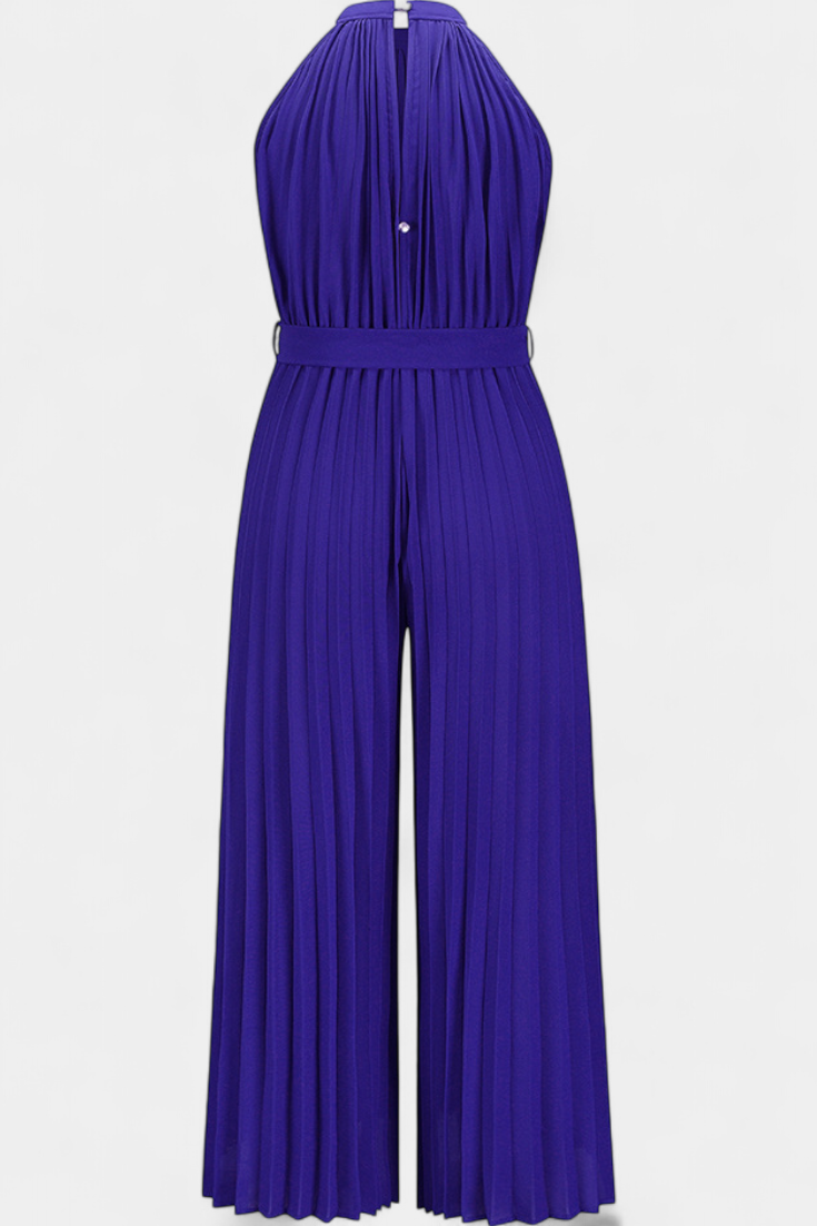 Patrizia™ -  Halter Neck Pleated Palazzo Jumpsuit