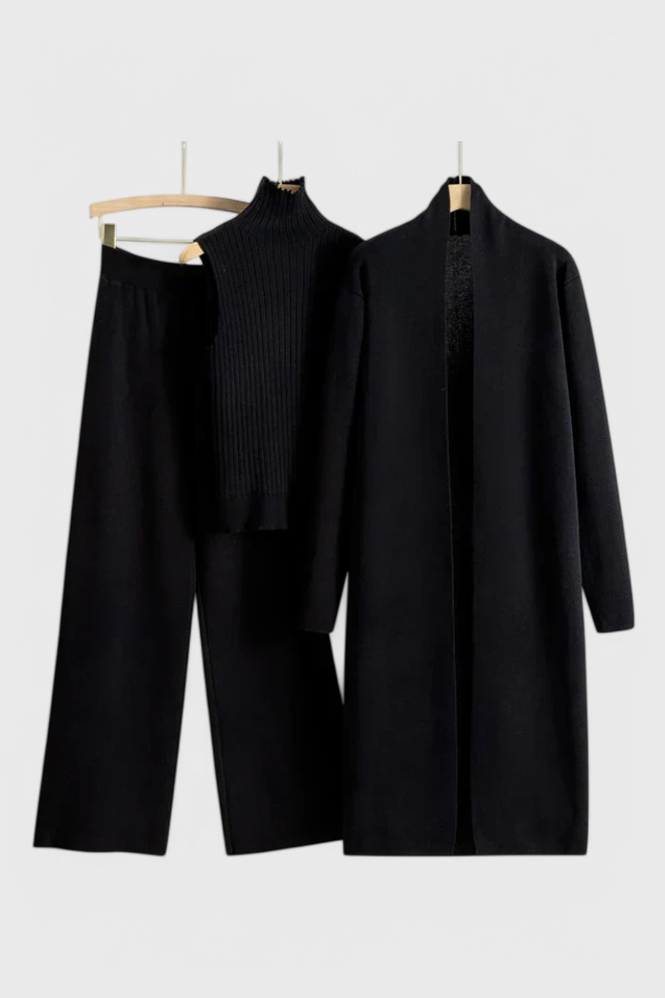Mahalia™ - Elegant Cut 3-Piece Soft Knit Ensemble