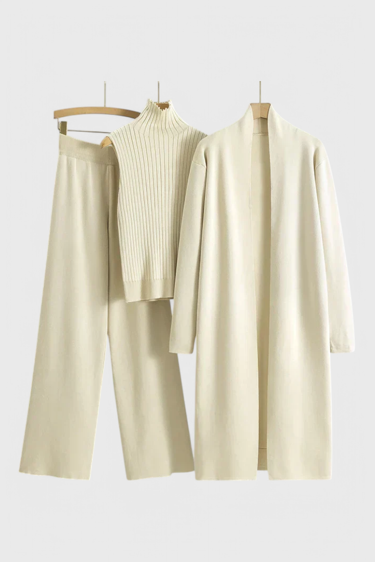 Mahalia™ - Elegant Cut 3-Piece Soft Knit Ensemble