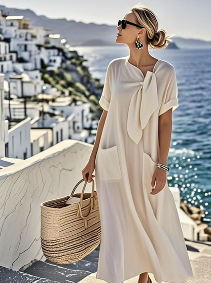 Delilah™ | Bow-Tie Maxi Dress for Effortless Seaside Elegance