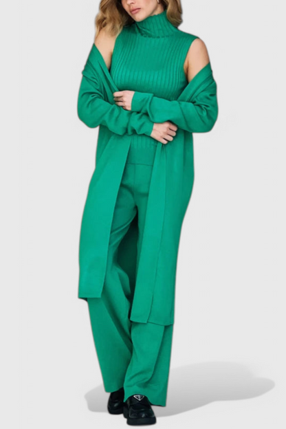 Mahalia™ - Elegant Cut 3-Piece Soft Knit Ensemble