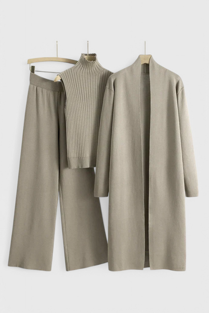 Mahalia™ - Elegant Cut 3-Piece Soft Knit Ensemble