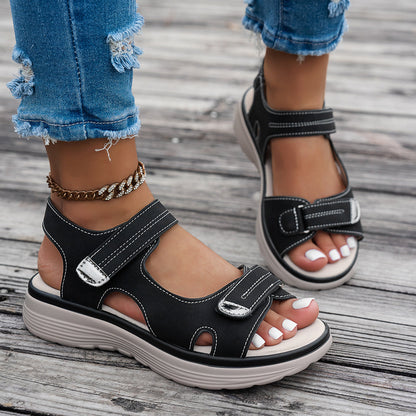 Elara™ | Open-Toe Wedge Sandals with Ankle Strap