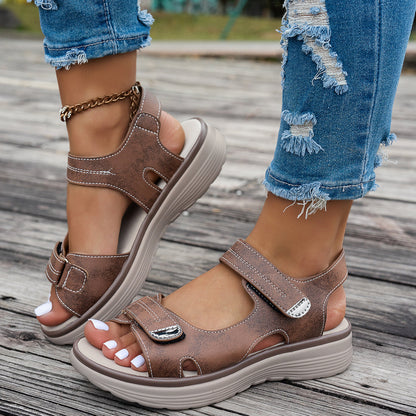 Elara™ | Open-Toe Wedge Sandals with Ankle Strap