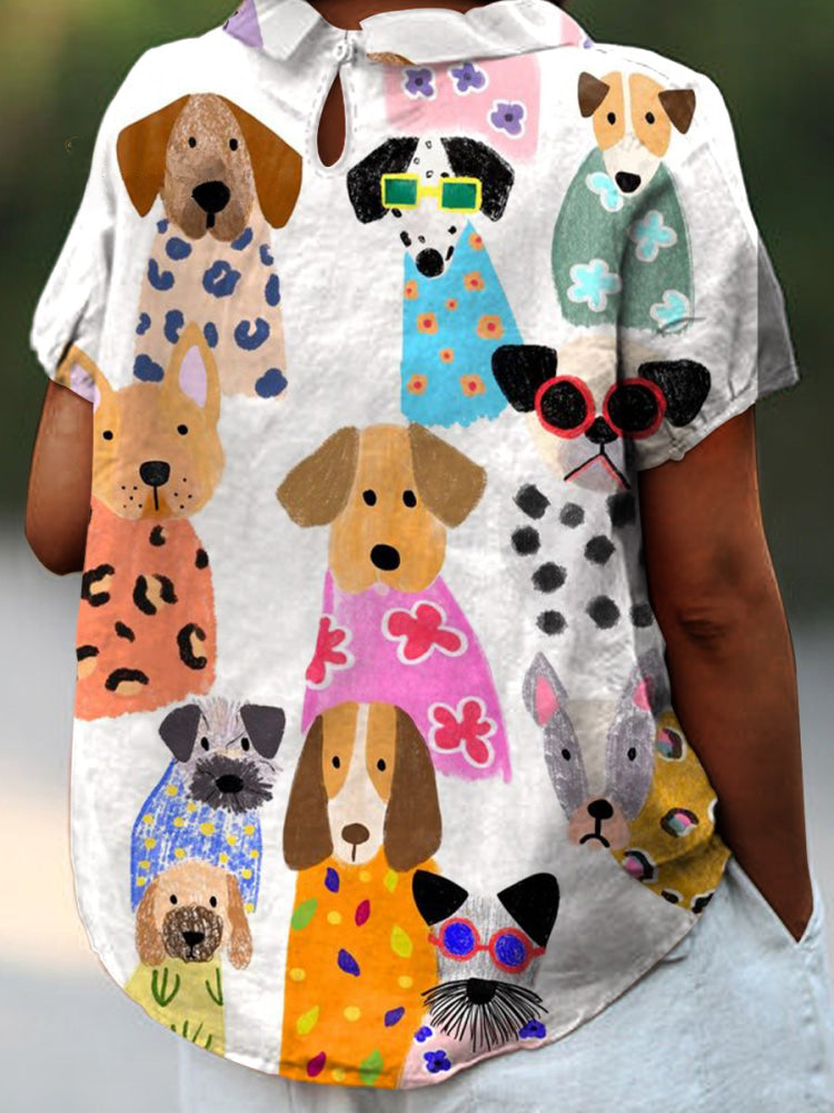Tilly | Dog Print Blouse