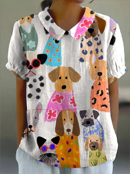 Tilly | Dog Print Blouse