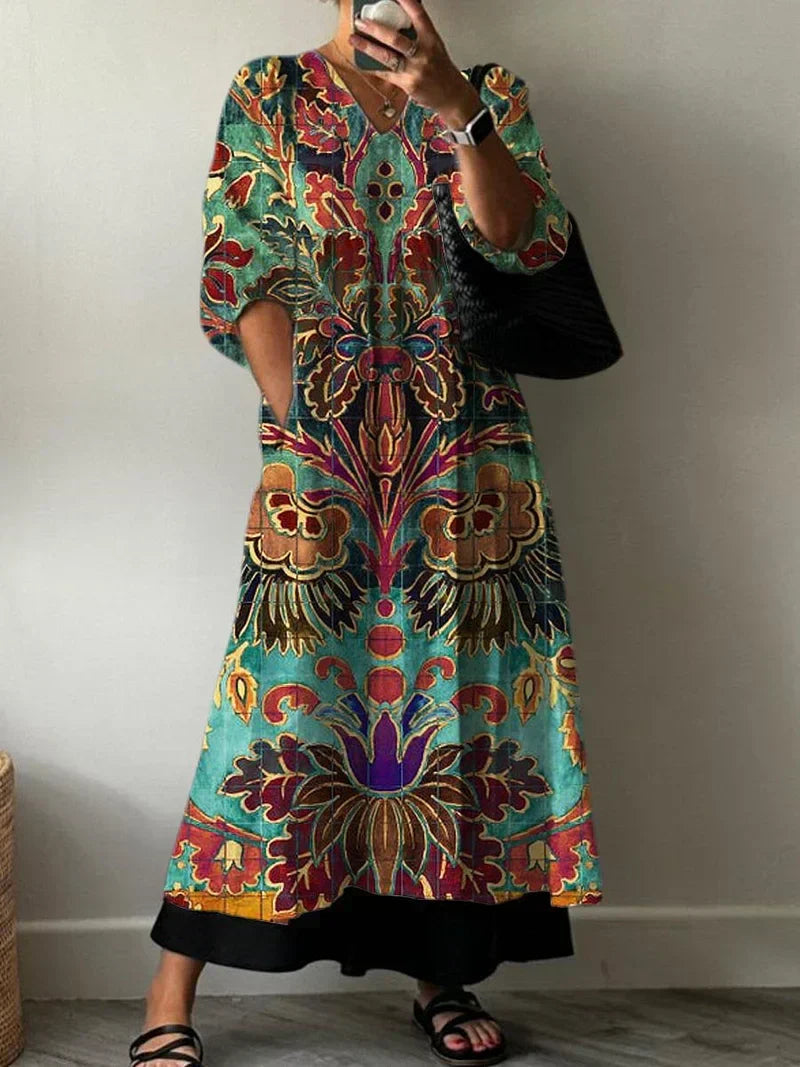 Elegant Dress with Carolina Print