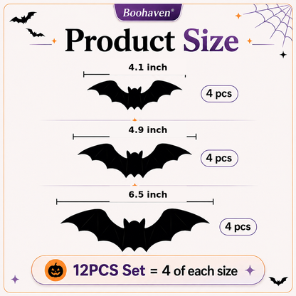 BooHaven | 3D LED Glowing Bats