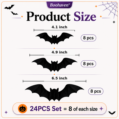 BooHaven | 3D LED Glowing Bats