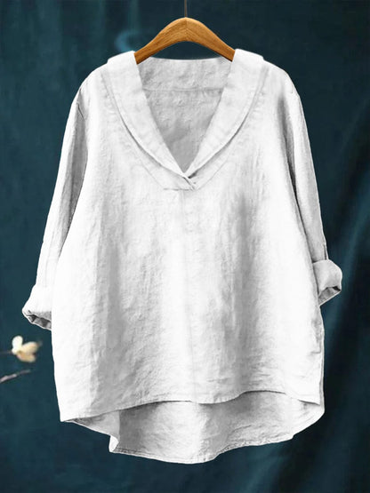 Samantha | Elegant Linen Summer Blouse