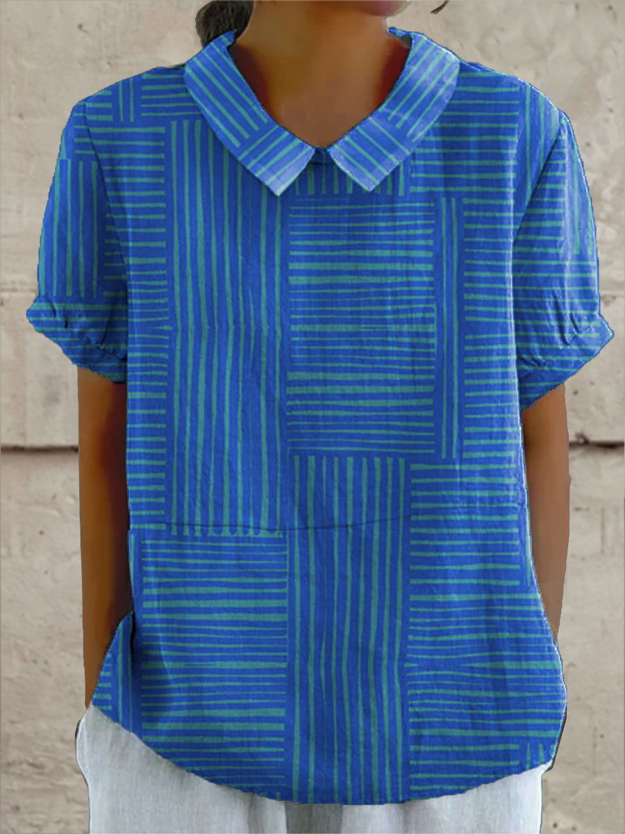Maya | Striped Geometric Blouse