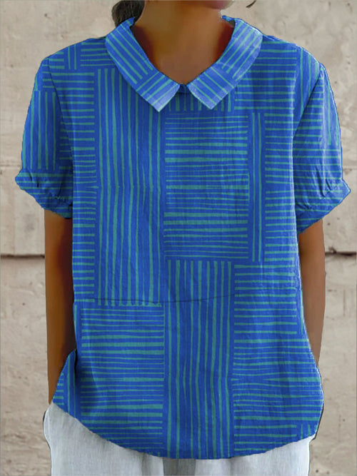 Maya | Striped Geometric Blouse
