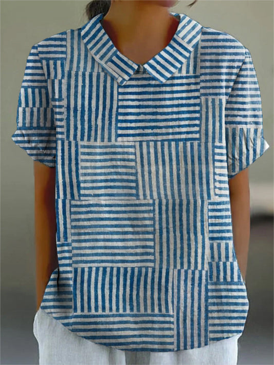 Amelia | Striped Patchwork Blouse