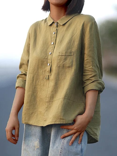 Elvie | Elegant Linen Summer Blouse