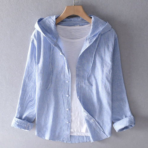 Elena | Linen blouse with hood