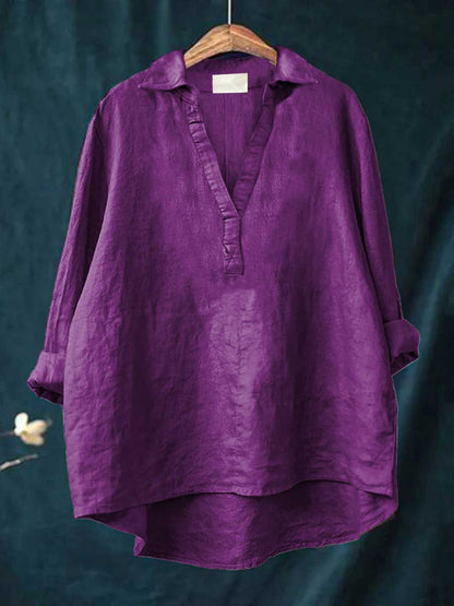 Andrea | Elegant Linen Summer Blouse
