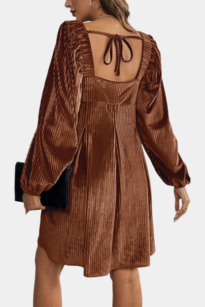 Pleated Velvet Midi Robe by Adrenia