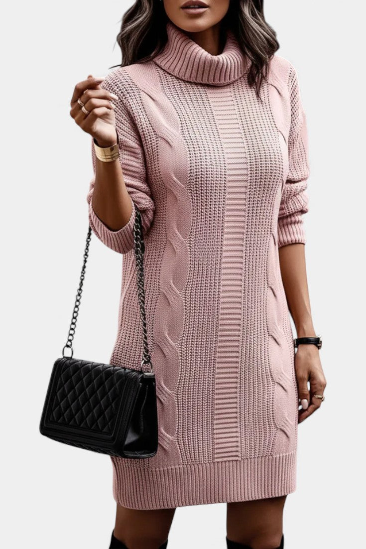 Taciana Long Sleeve Roll Neck Knitted Dress