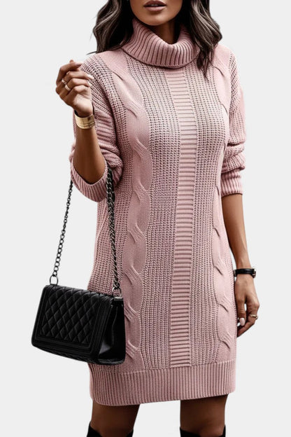 Taciana Long Sleeve Roll Neck Knitted Dress