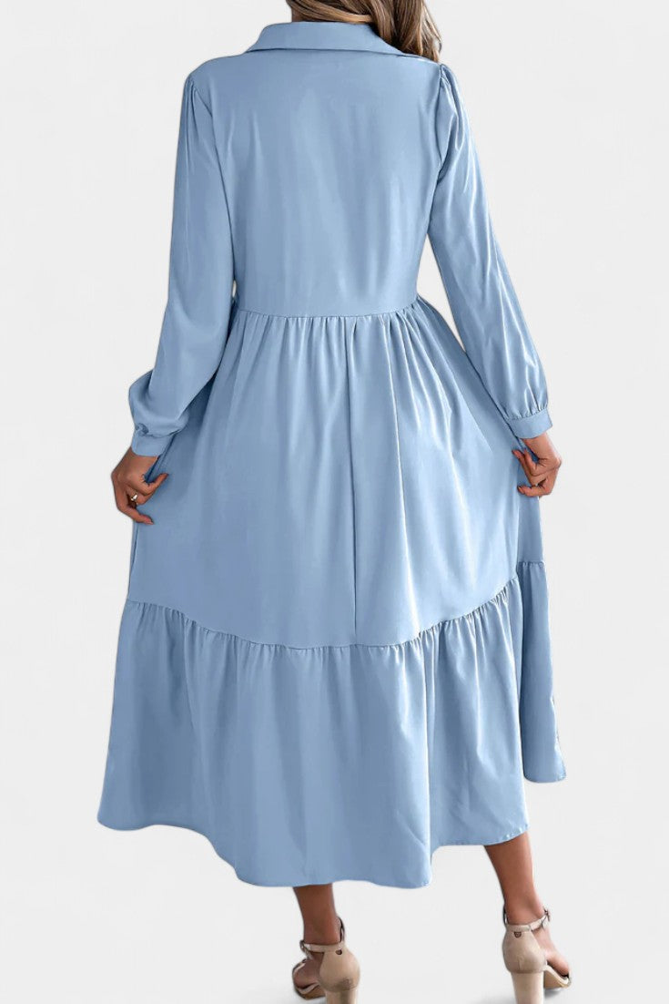 Long Sleeve Tiered Shirt Dress by Jessica Long