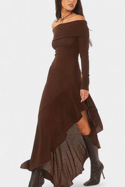 Asymmetrical Hem One-Shoulder Fitted Dress - Recife