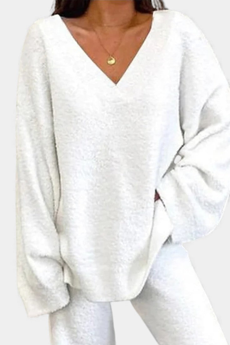 Siléale™ - Cozy V-Neck Two-Piece Daily Outfit