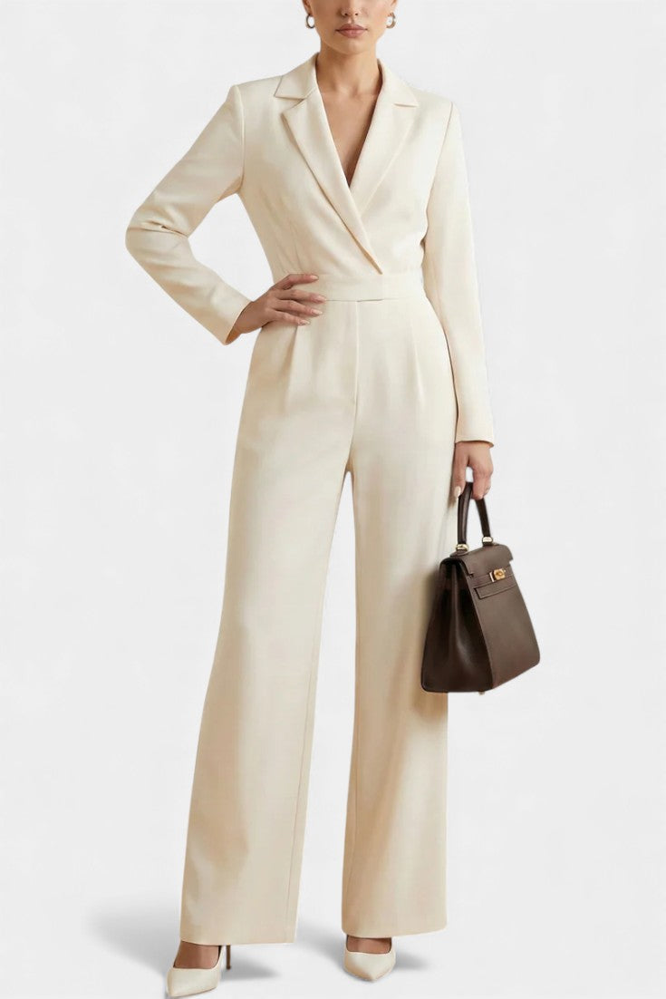 Ximena™ - High-Waisted Long Sleeve Jumpsuit Featuring Pockets