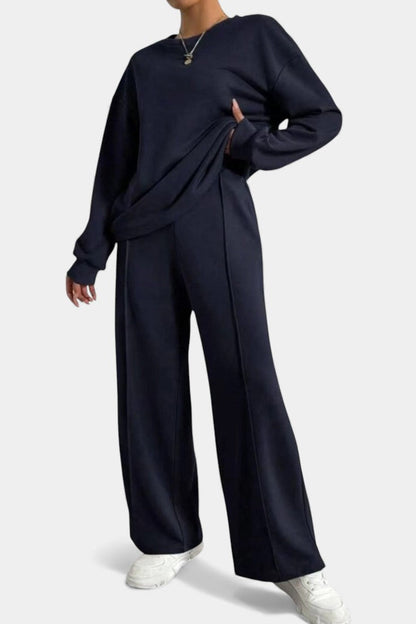 Tiara™ - Relaxed Fit Sweatshirt & High-Waisted Trousers Set