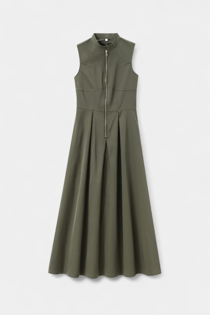 Blanca™ - Pleated Wide Leg Jumpsuit with Round Neck