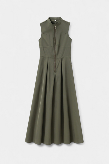 Blanca™ - Pleated Wide Leg Jumpsuit with Round Neck