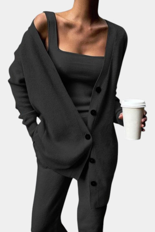 Clélia™ - Cozy Knit Three-Piece Ensemble