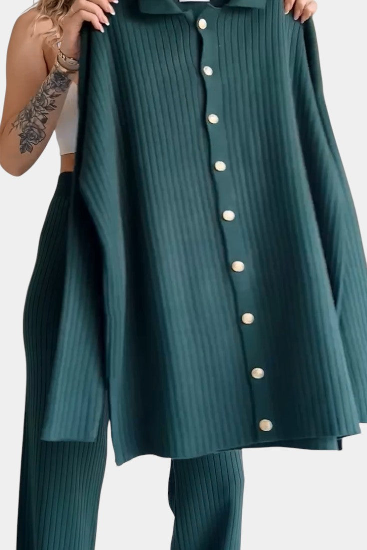 Striped™ - Jacquard Knit Two-Piece Set with Thoughtful Design