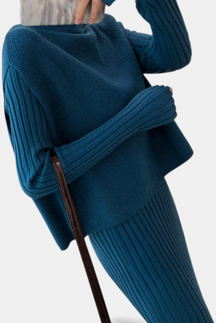 Alectra™ - Modern Silhouette Two-Piece Knit Ensemble