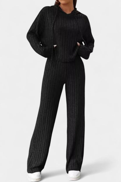 Federica™ - Striped Knit Hoodie and Pants Set
