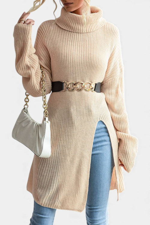 Belted Turtleneck Sweater by Adraste