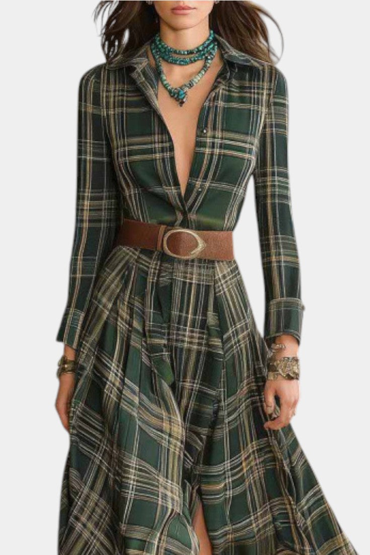 Deep Green Alyona Maxi Dress - Western Chic Style