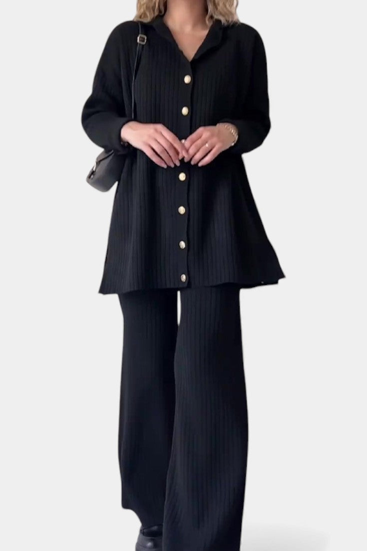 Striped™ - Jacquard Knit Two-Piece Set with Thoughtful Design