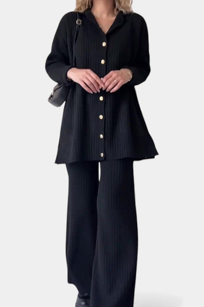 Striped™ - Jacquard Knit Two-Piece Set with Thoughtful Design