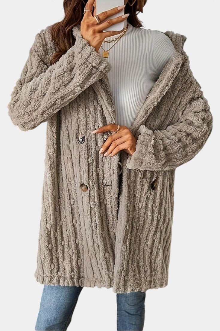 Ceres Casual Mid-Thigh Double-Breasted Jacket