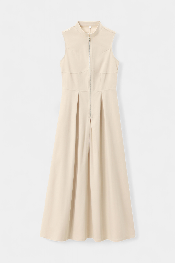 Blanca™ - Pleated Wide Leg Jumpsuit with Round Neck